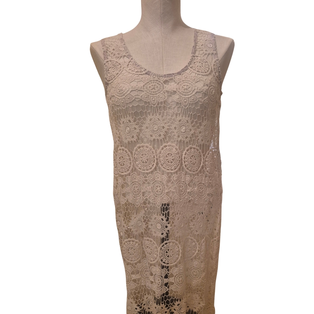 Elegant Lace Swim Coverup in Cream